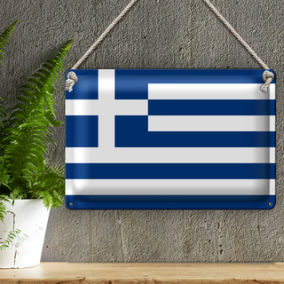 Blechschild Flagge Griechenland 30x20cm Flag of Greece
