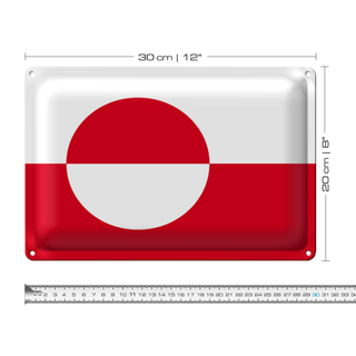 Blechschild Flagge Grönland 30x20cm flag of Greenland