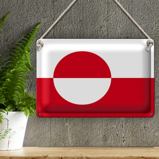 Blechschild Flagge Grönland 30x20cm flag of Greenland