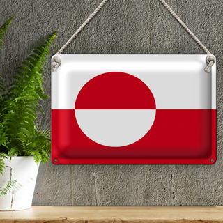 Blechschild Flagge Grönland 30x20cm flag of Greenland