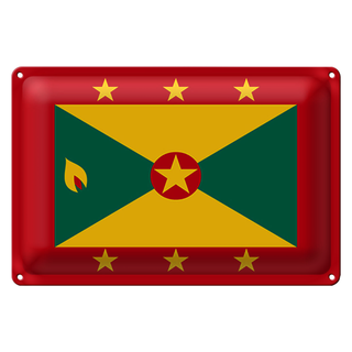 Blechschild Flagge Grenada 30x20cm Flag of Grenada