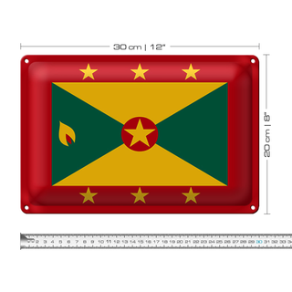 Blechschild Flagge Grenada 30x20cm Flag of Grenada