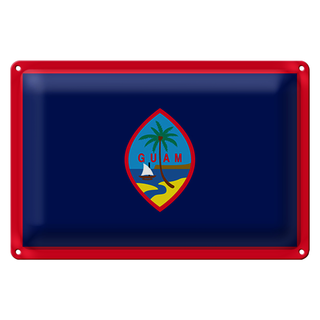 Blechschild Flagge Guam 30x20cm Flag of Guam