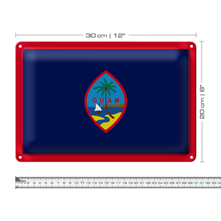 Blechschild Flagge Guam 30x20cm Flag of Guam