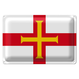 Blechschild Flagge Guernsey 30x20cm Flag of Guernsey