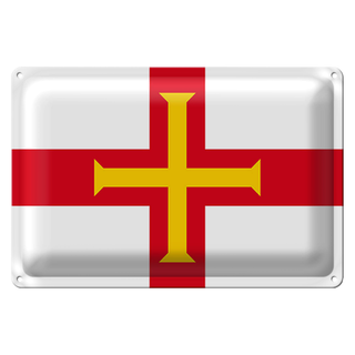 Blechschild Flagge Guernsey 30x20cm Flag of Guernsey