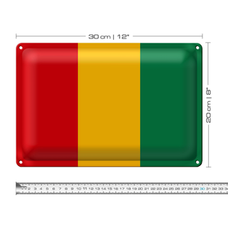 Blechschild Flagge Guinea 30x20cm Flag of Guinea