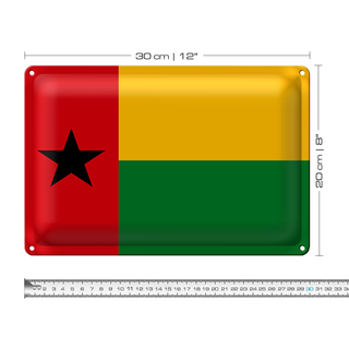 Blechschild Flagge Guinea-Bissau 30x20cm Guinea-Bissau
