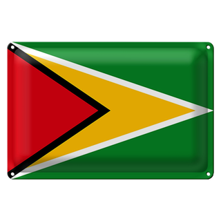 Blechschild Flagge Guyana 30x20cm Flag of Guyana