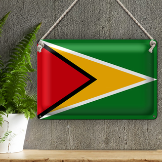 Blechschild Flagge Guyana 30x20cm Flag of Guyana