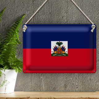 Blechschild Flagge Haiti 30x20cm Flag of Haiti