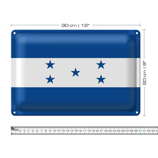 Blechschild Flagge Hondura 30x20cm Flag of Honduras