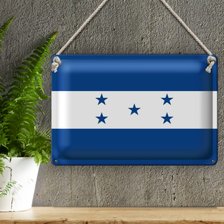 Blechschild Flagge Hondura 30x20cm Flag of Honduras