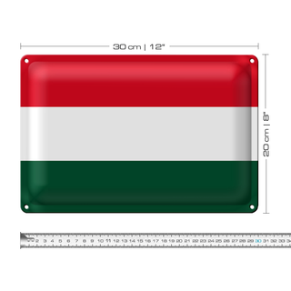 Blechschild Flagge Ungarn 30x20cm Flag of Hungary