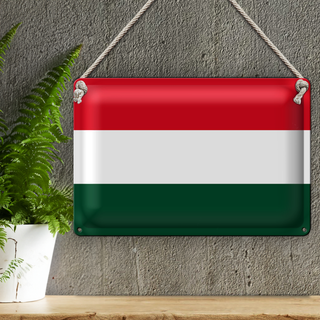Blechschild Flagge Ungarn 30x20cm Flag of Hungary