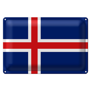 Blechschild Flagge Island 30x20cm Flag of Iceland