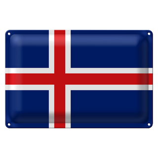 Blechschild Flagge Island 30x20cm Flag of Iceland