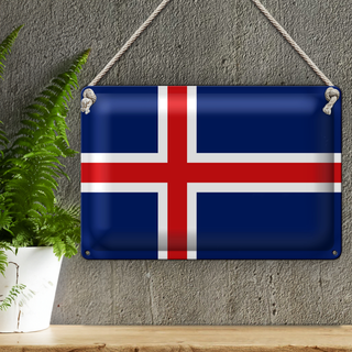 Blechschild Flagge Island 30x20cm Flag of Iceland