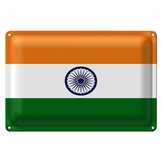 Blechschild Flagge Indien 30x20cm Flag of India