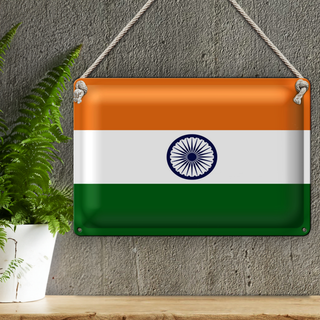 Blechschild Flagge Indien 30x20cm Flag of India