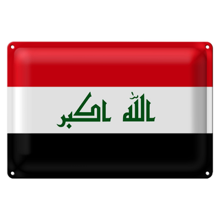 Blechschild Flagge Irak 30x20cm Flag of Iraq