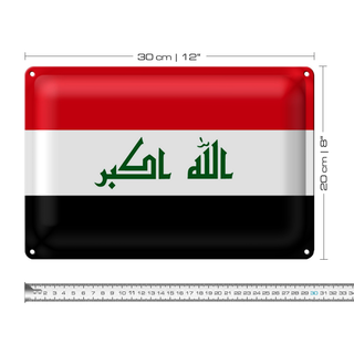 Blechschild Flagge Irak 30x20cm Flag of Iraq