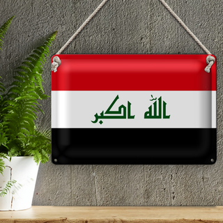 Blechschild Flagge Irak 30x20cm Flag of Iraq