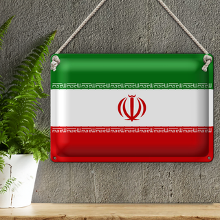 Blechschild Flagge Iran 30x20cm Flag of iran