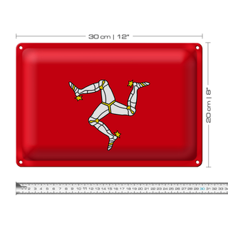 Blechschild Flagge Isle of Man 30x20cm Flag of Isle of Man
