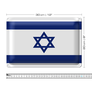 Blechschild Flagge Israel 30x20cm Flag of Israel