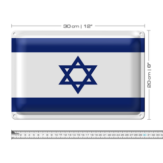Blechschild Flagge Israel 30x20cm Flag of Israel