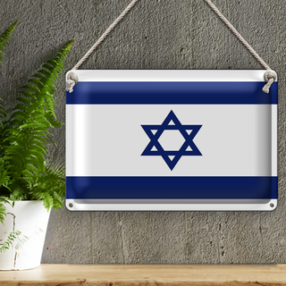 Blechschild Flagge Israel 30x20cm Flag of Israel