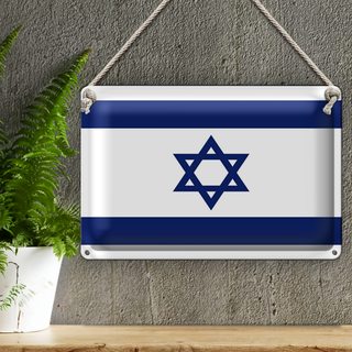 Blechschild Flagge Israel 30x20cm Flag of Israel