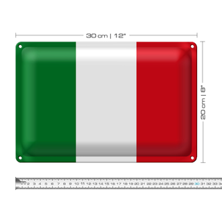 Blechschild Flagge Italien 30x20cm Flag of Italy