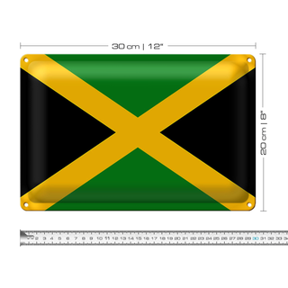 Blechschild Flagge Jamaika 30x20cm flag of Jamaica