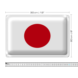 Blechschild Flagge Japan 30x20cm Flag of Japan