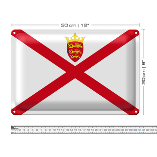 Blechschild Flagge Jersey 30x20cm Flag of Jersey