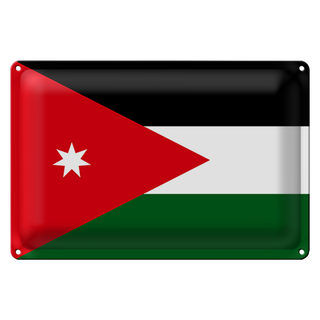 Blechschild Flagge Jordanien 30x20cm Flag of Jordan