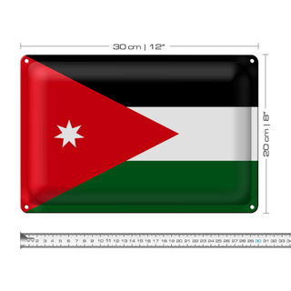 Blechschild Flagge Jordanien 30x20cm Flag of Jordan