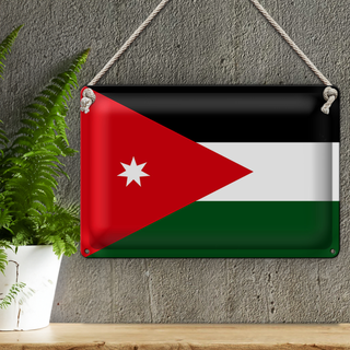 Blechschild Flagge Jordanien 30x20cm Flag of Jordan