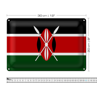 Blechschild Flagge Kenia 30x20cm Flag of Kenya