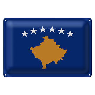 Blechschild Flagge Kosovo 30x20cm Flag of Kosovo