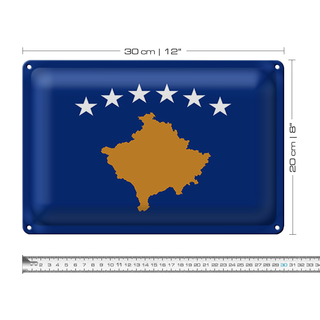 Blechschild Flagge Kosovo 30x20cm Flag of Kosovo