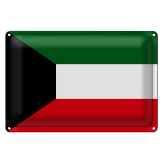 Blechschild Flagge Kuwait 30x20cm Flag of Kuwait