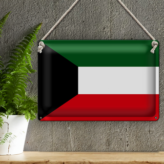 Blechschild Flagge Kuwait 30x20cm Flag of Kuwait