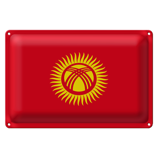 Blechschild Flagge Kirgisistan 30x20cm Flag of Kyrgyzstan