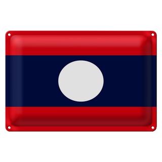 Blechschild Flagge Laos 30x20cm Flag of Laos