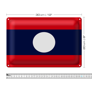 Blechschild Flagge Laos 30x20cm Flag of Laos