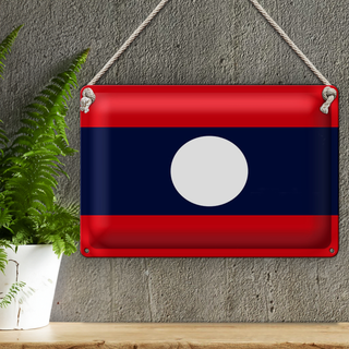 Blechschild Flagge Laos 30x20cm Flag of Laos