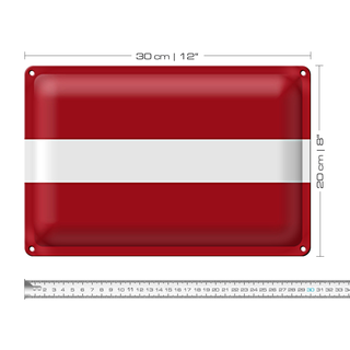 Blechschild Flagge Lettland 30x20cm Flag of Latvia